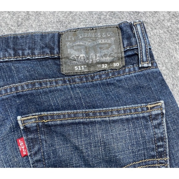 Levis 511 Jeans Men 32x30 Blue Slim Straight Dark Wash Stretch - Picture 12 of 12